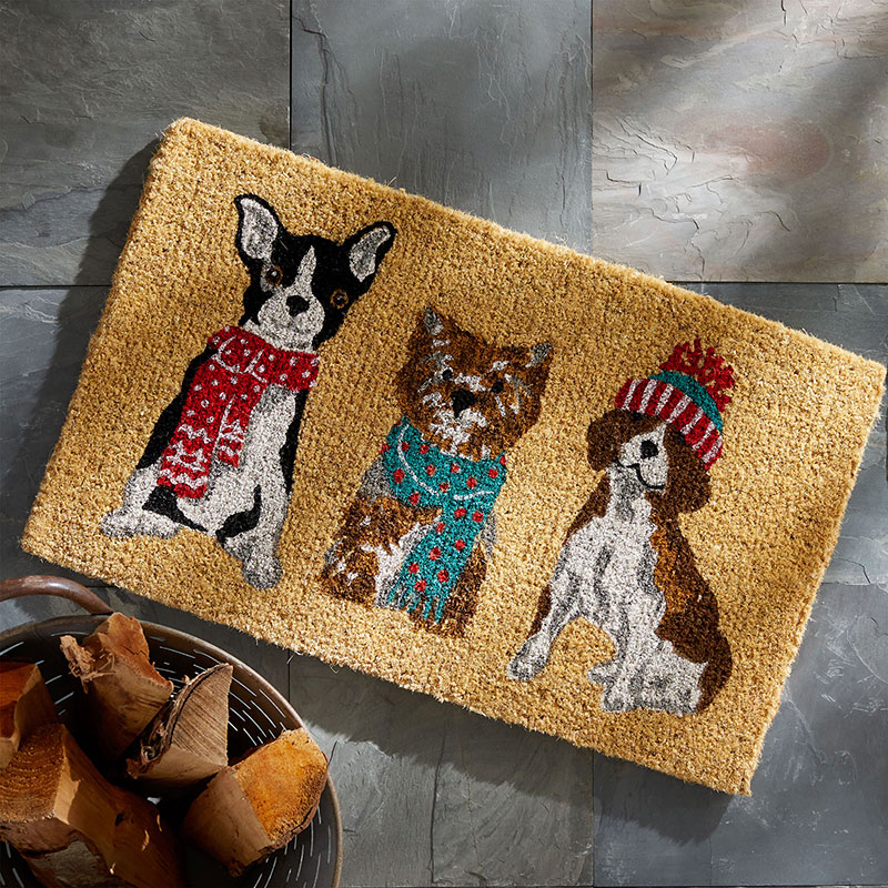 Holiday Coir Door Mat - Dogs