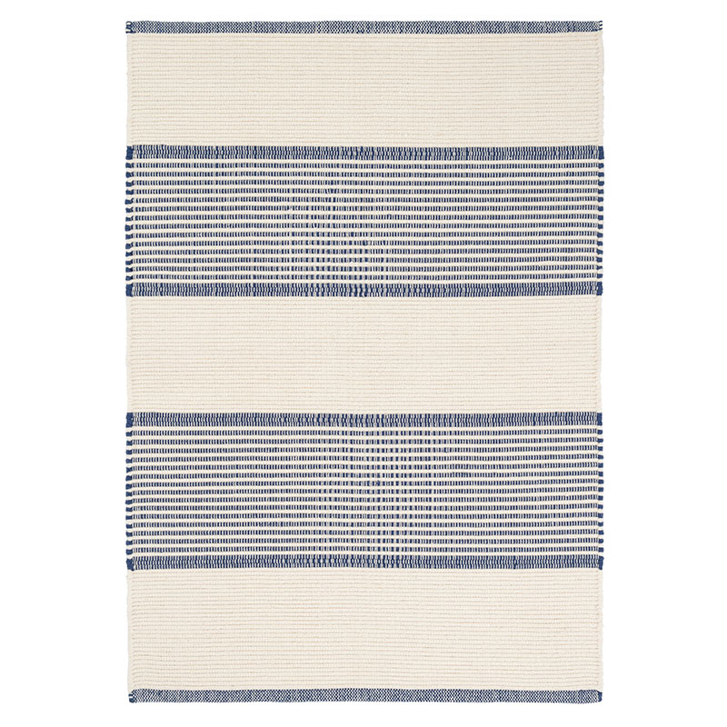 The Company Store La Mirada Handwoven Cotton Rug In Ivory/navy