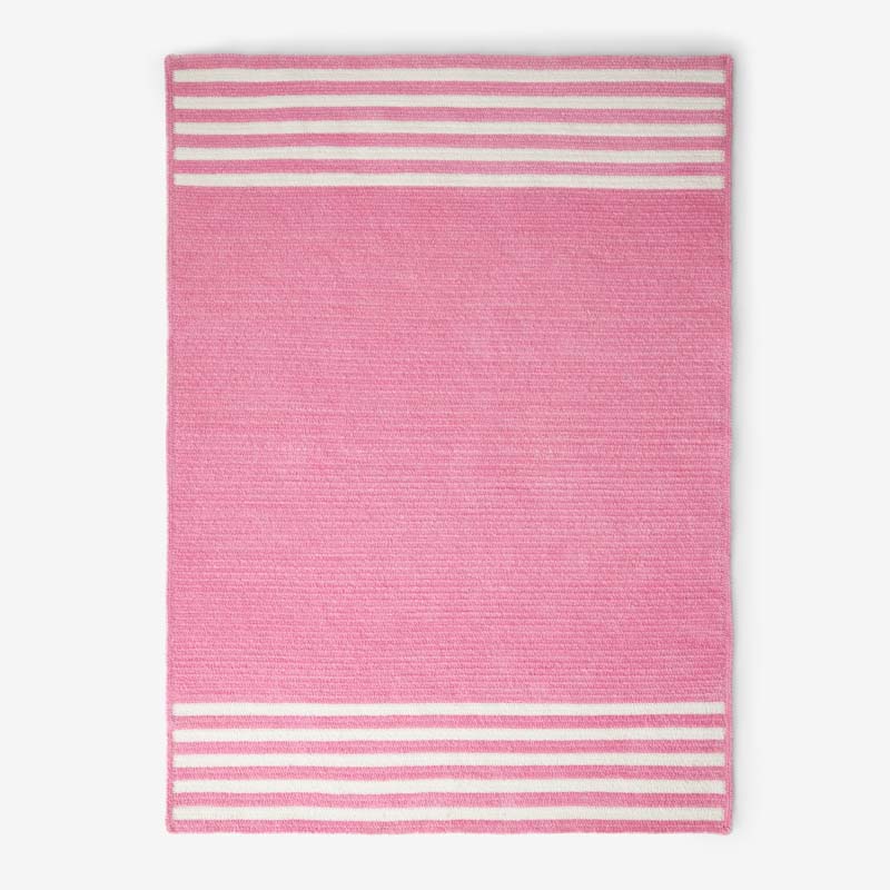 The Company Store Chenille Border Stripe Handwoven Reversible Rug