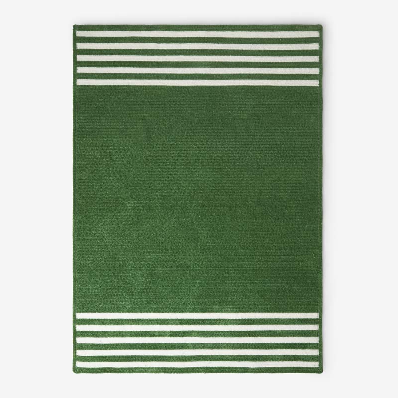 The Company Store Chenille Border Stripe Handwoven Reversible Rug