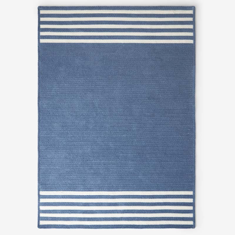 The Company Store Chenille Border Stripe Handwoven Reversible Rug