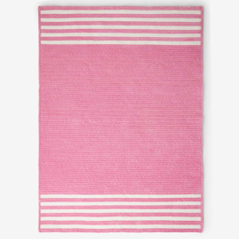 The Company Store Chenille Border Stripe Handwoven Reversible Rug