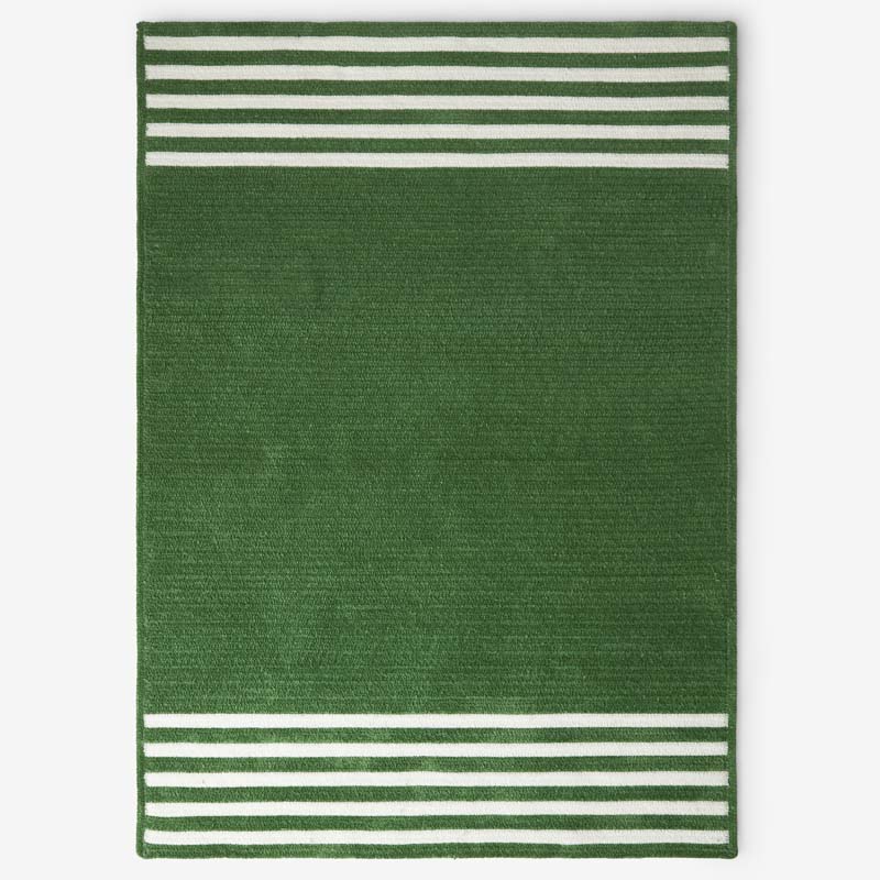 The Company Store Chenille Border Stripe Handwoven Reversible Rug