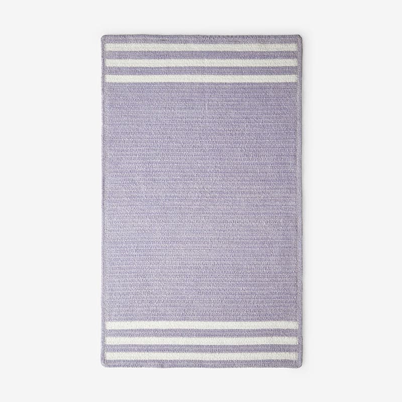 The Company Store Chenille Border Stripe Handwoven Reversible Rug In Purple