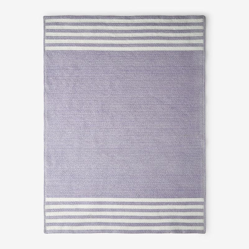 The Company Store Chenille Border Stripe Handwoven Reversible Rug In Purple