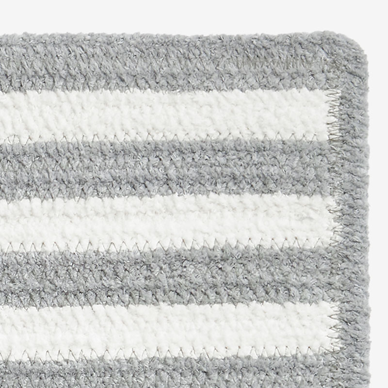 The Company Store Chenille Border Stripe Handwoven Reversible Rug In Gray