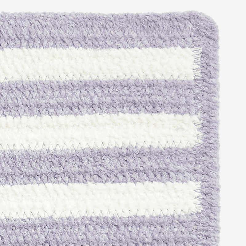 The Company Store Chenille Border Stripe Handwoven Reversible Rug In Purple