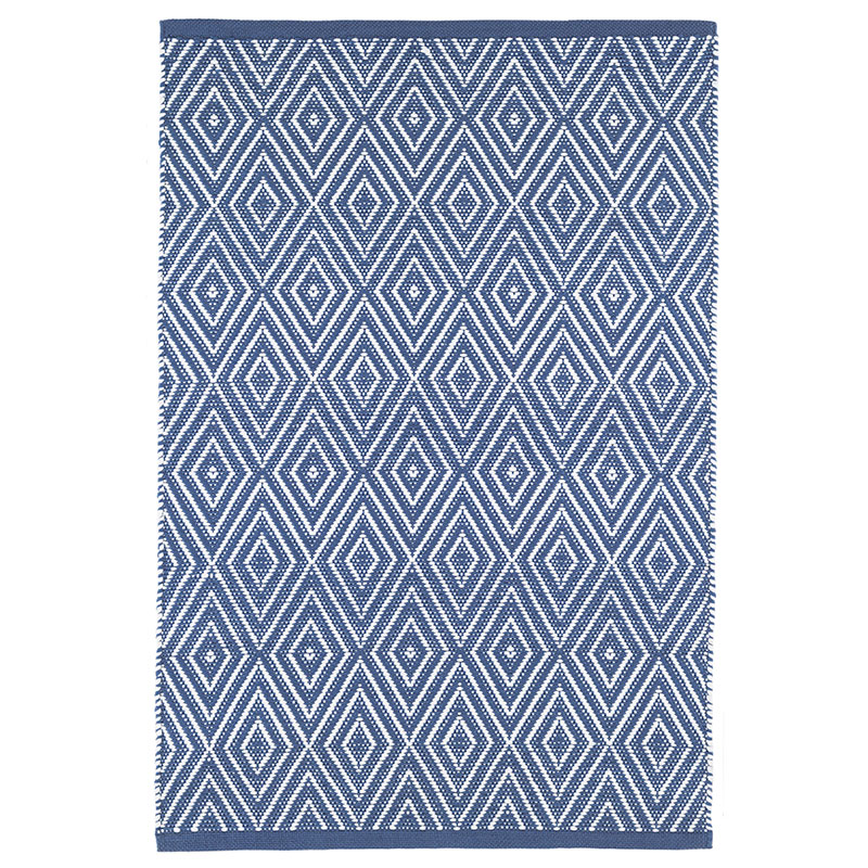 The Company Store Diamond Handwoven Indoor/outdoor Rug In Blue