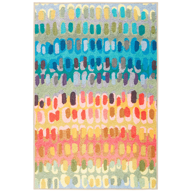 The Company Store Paint Chip Washable Rug In Blue/orange/coral