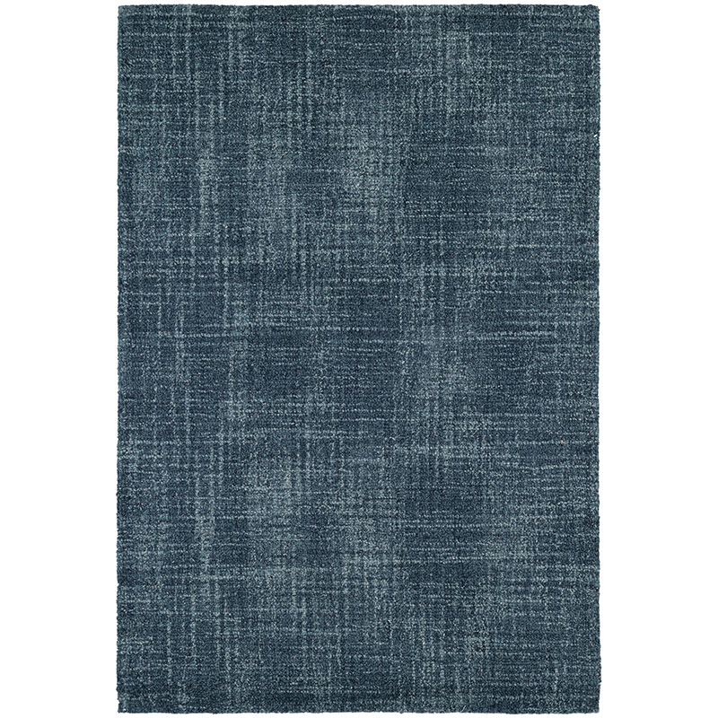The Company Store Crosshatch Hand Hooked Wool Rug In Blue/navy