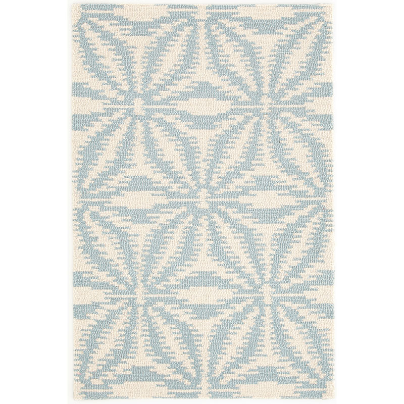 The Company Store Aster Hand Hooked Wool Rug In Blue/ivory