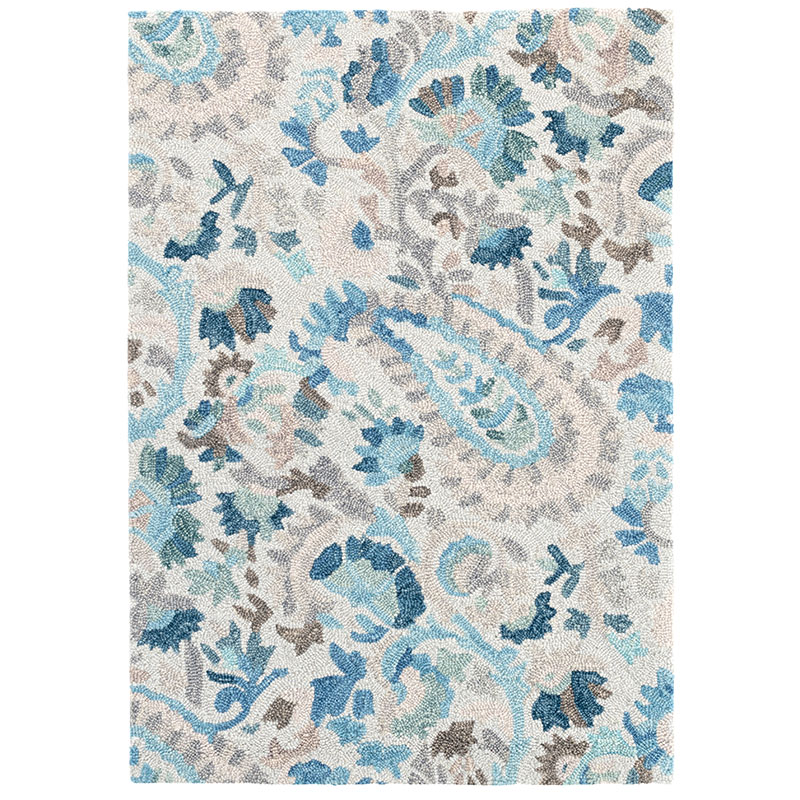 The Company Store Ines Hand Hooked Wool Rug In Blue/gray