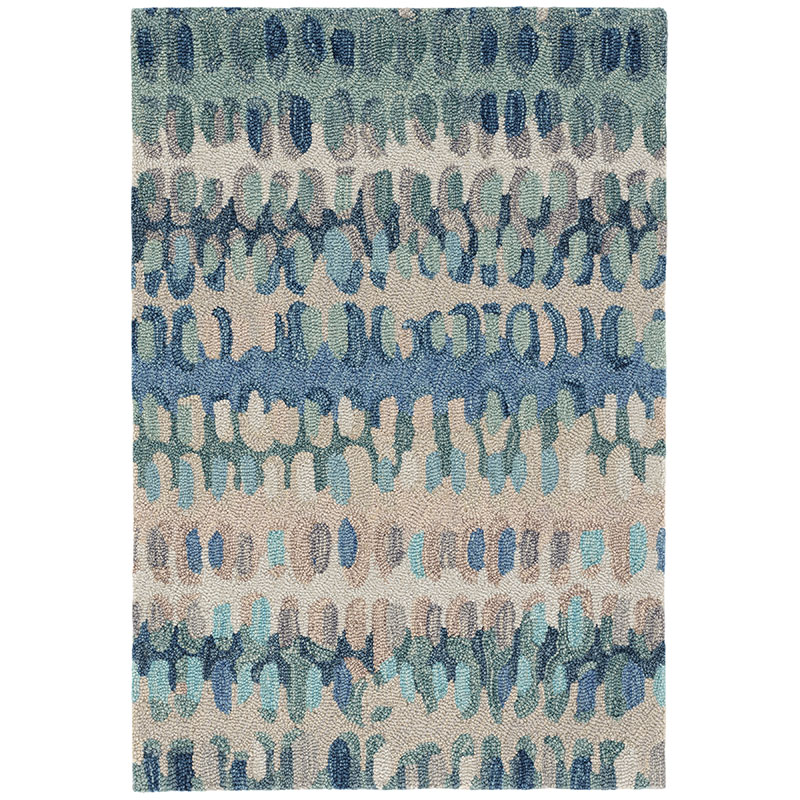 The Company Store Paint Chip Hand Hooked Wool Rug In Blue