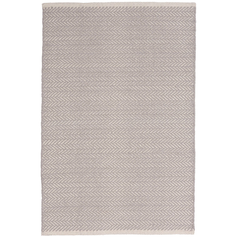 The Company Store Herringbone Handwoven Cotton Rug In Dove Gray