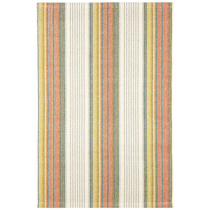 The Company Store Sloane Stripe Handwovencotton Rug In Green