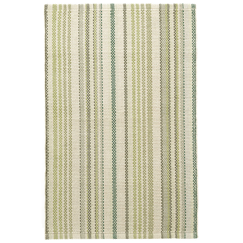 The Company Store Oslo Stripe Handwoven Cotton Rug In Green