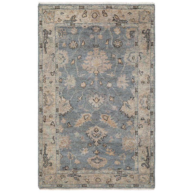 The Company Store Hand Knotted Persian Wool Rug In Blue