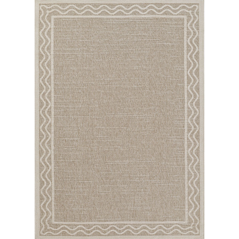 The Company Store Wave Border Outdoor Rug In Gray