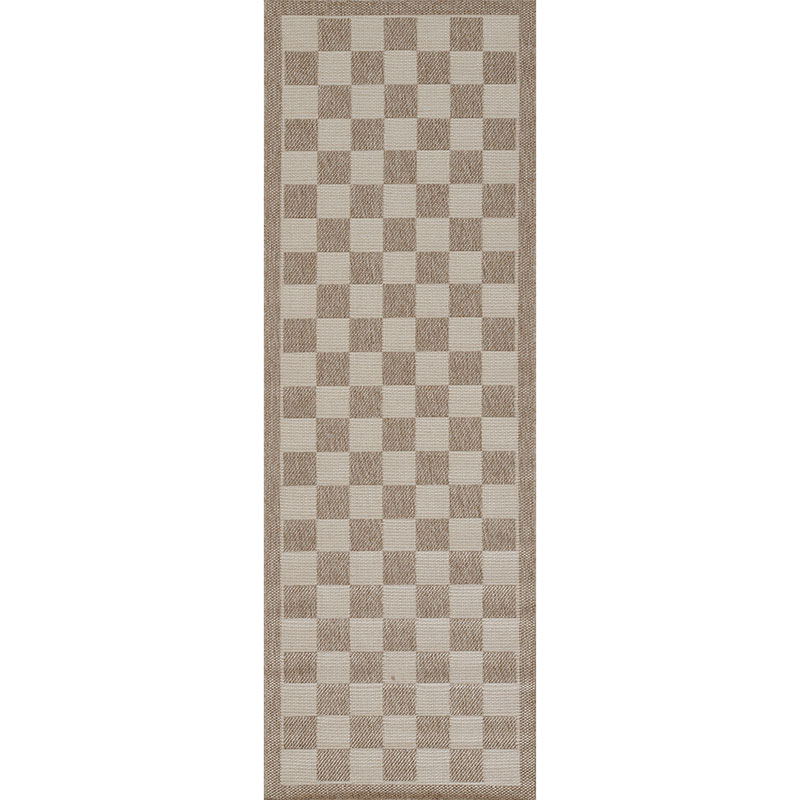 The Company Store Checkered Outdoor Rug In Gray