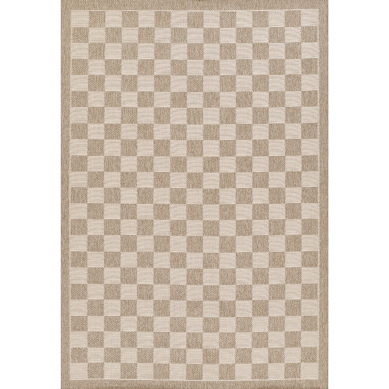 The Company Store Checkered Outdoor Rug In Gray