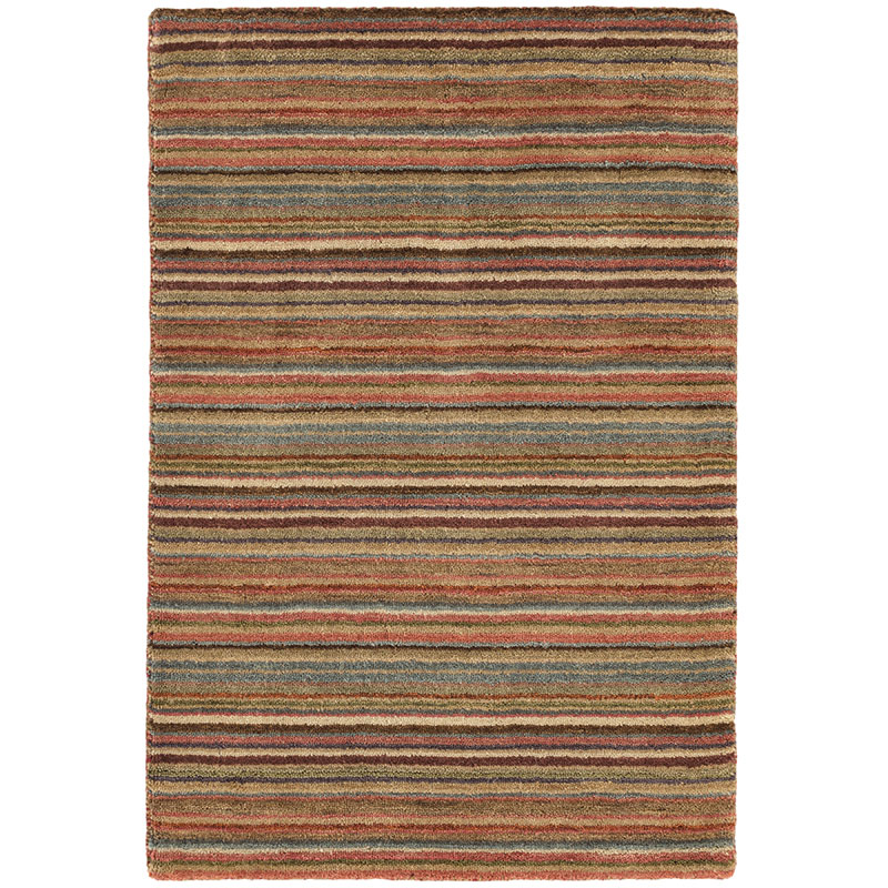 The Company Store Brindle Stripe Spice Hand Knotted Wool Rug In Brown/red