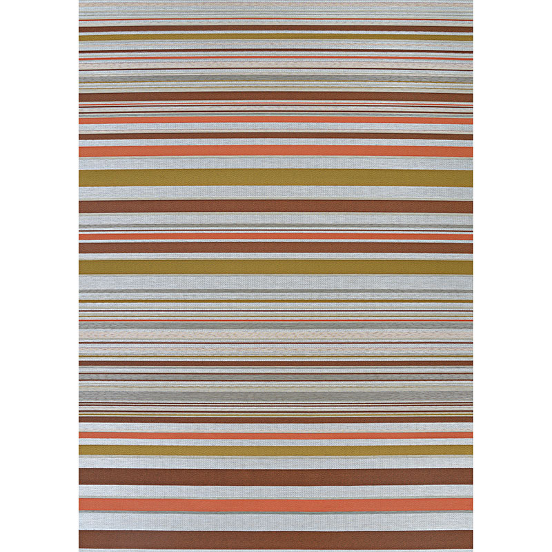 The Company Store Striped Flat Woven Outdoor Rug In Beige/orange/coral