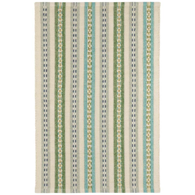The Company Store Long Slade Handwoven Cotton Rug In Teal/turquoise Blue