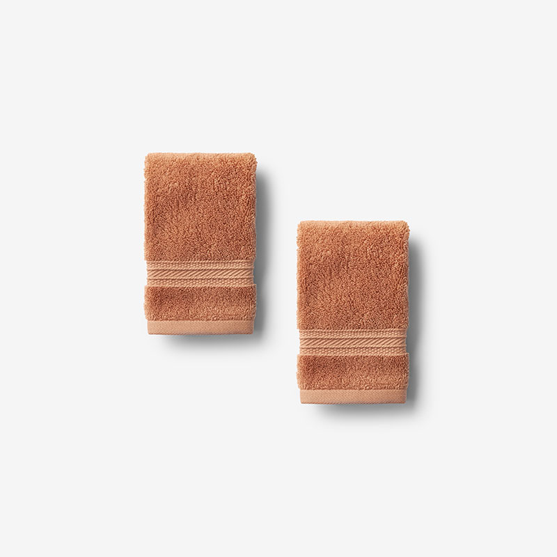 The Company Store Cotton & Tencel™ Lyocell Washcloths, Set Of 2 In Orange/coral