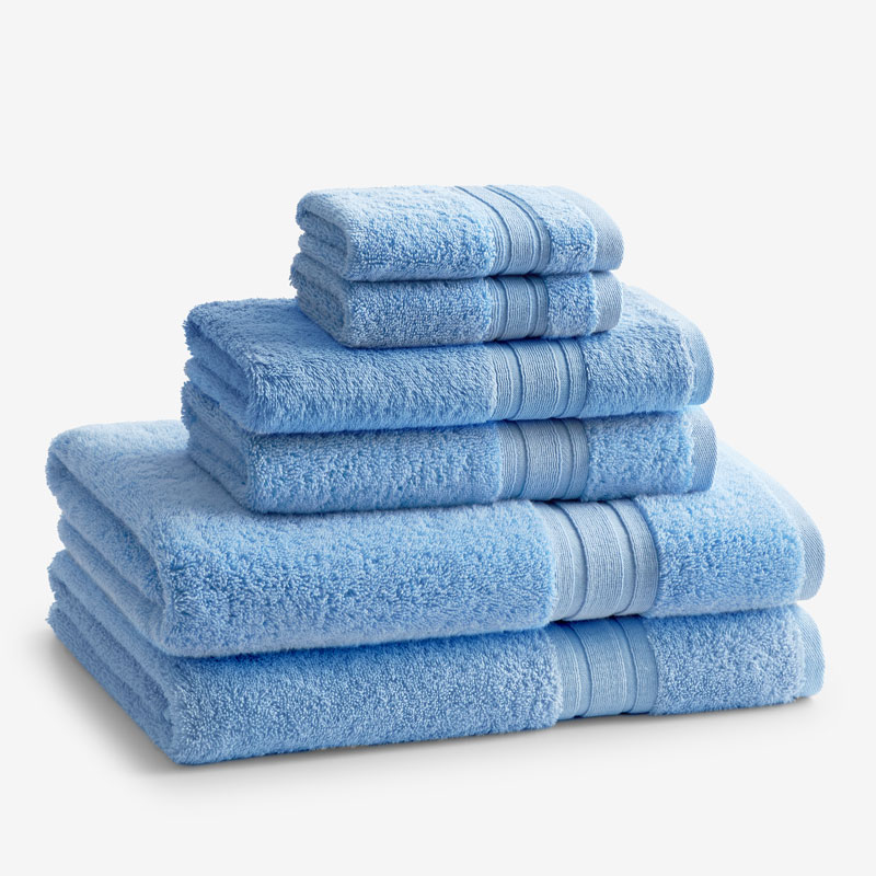 The Company Store Turkish Cotton 6-piece Bath Towel Set In Blue Water
