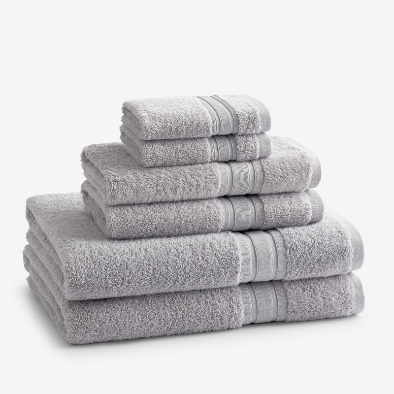 The Company Store Turkish Cotton 6-piece Bath Towel Set In Gray