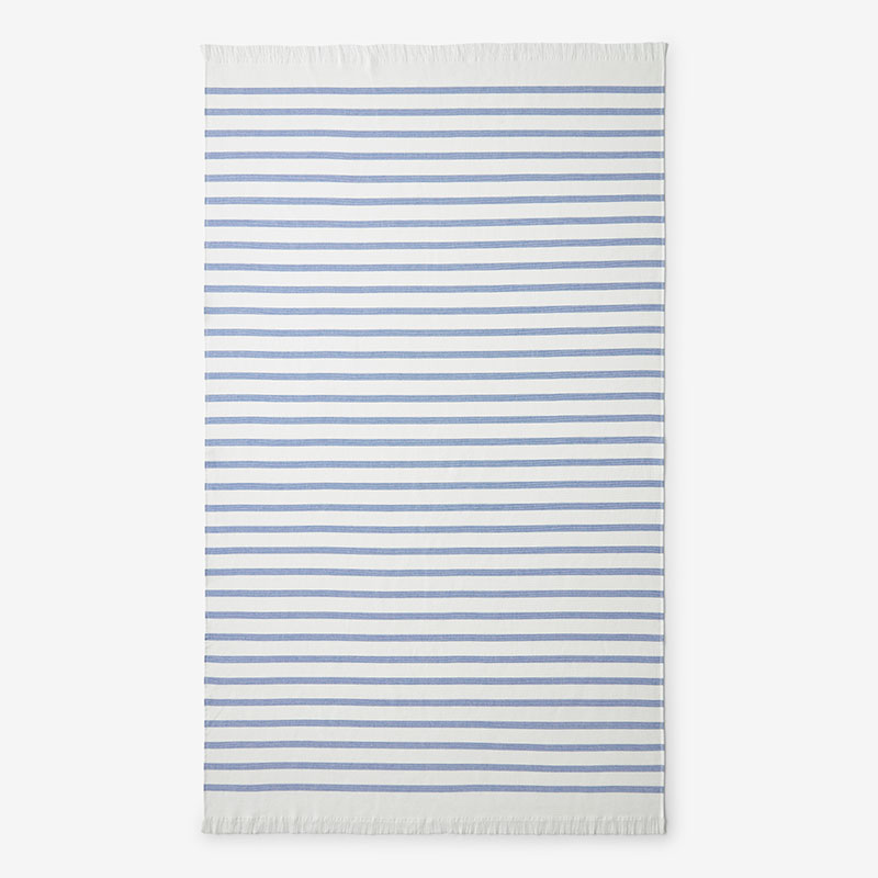 The Company Store Hammam Cotton Beach Towel In Blue Stripe