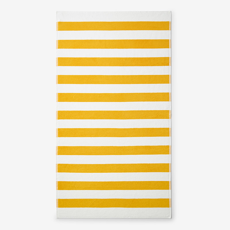 The Company Store Classic Cabana Stripe Beach Towel In Yellow