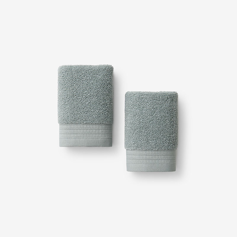 The Company Store Plush Spa Solid Washcloths, Set Of 2 In Blue