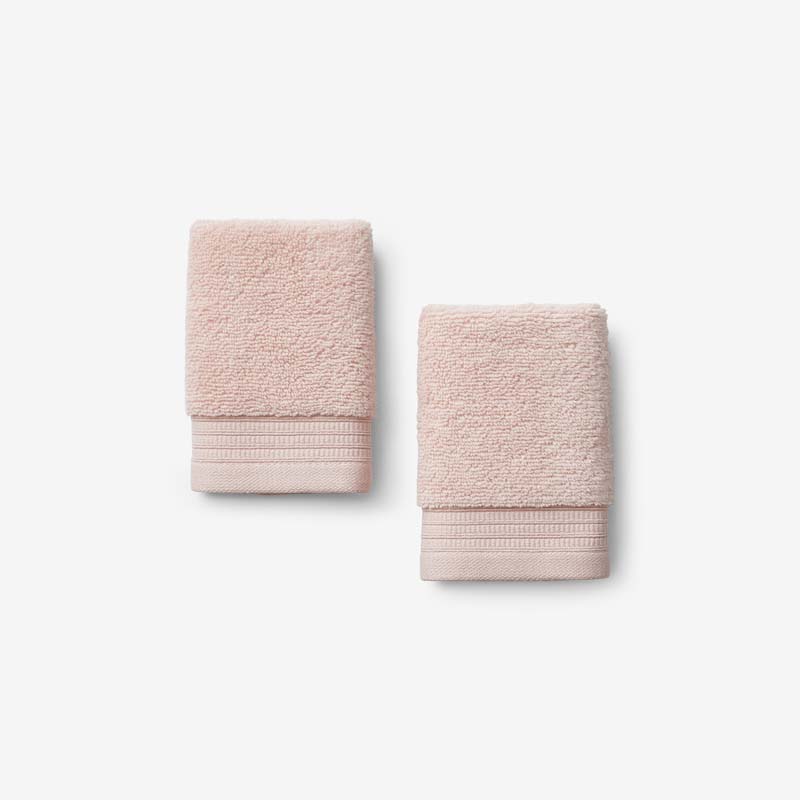 The Company Store Plush Spa Solid Washcloths, Set Of 2 In Pink