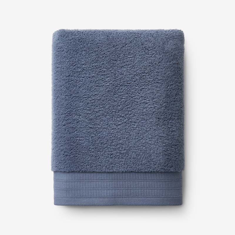 The Company Store Plush Spa Solid Bath Towel In Blue