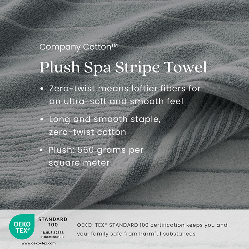 Plush Spa Stripe Bath Towel-TheCompanyStore|63352