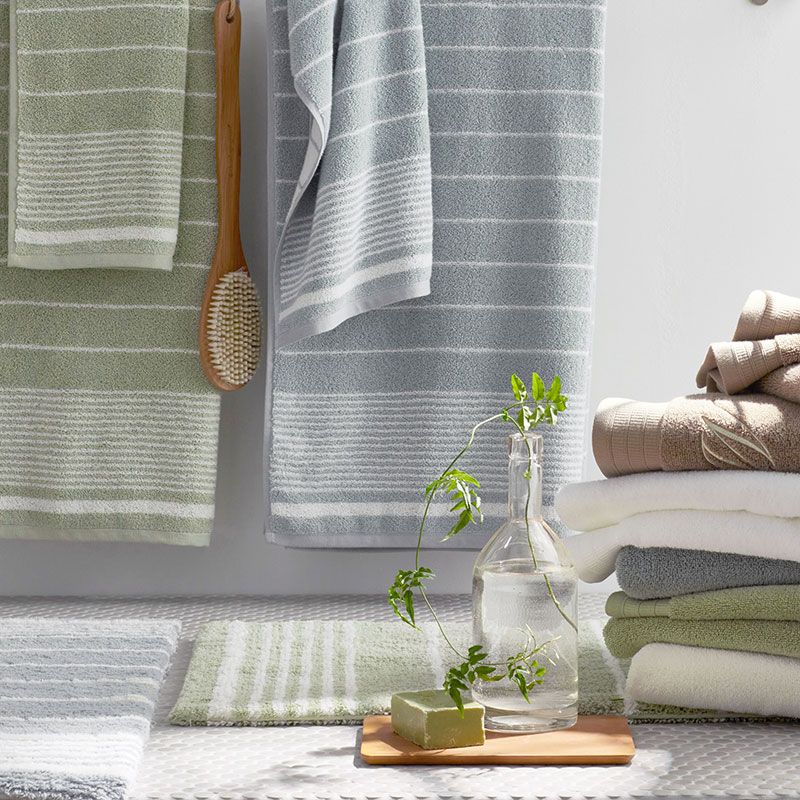Plush Spa Stripe Bath Towel-TheCompanyStore|60954