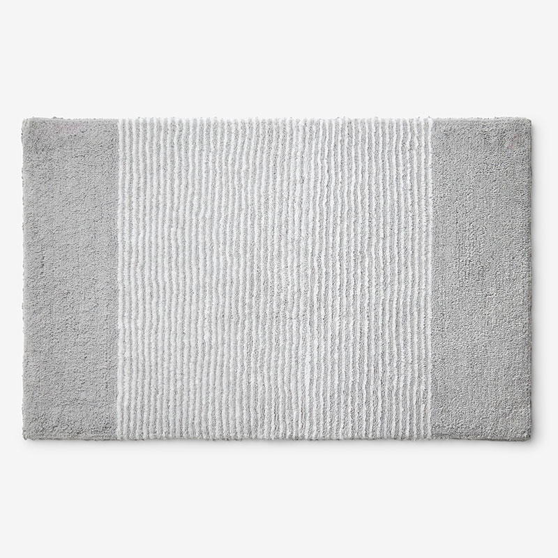The Company Store Striped Bath Rug In Gray