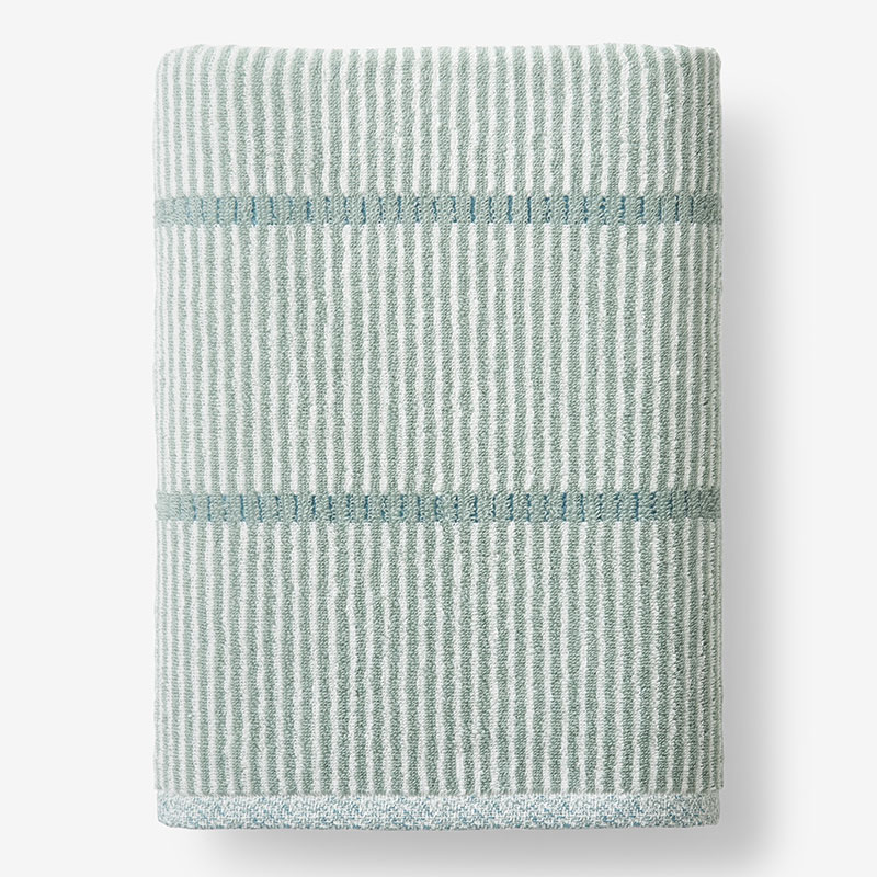 Narrow Pinstripe Reversible Cotton Bath Sheet | The Company Store