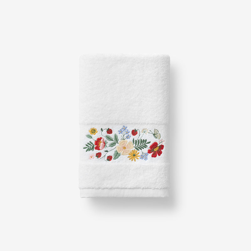 THE COMPANY STORE STRAWBERRY FIELDS EMBROIDERED HAND TOWEL