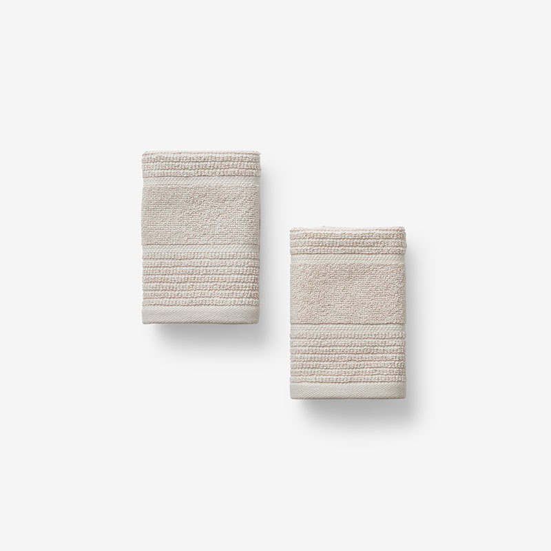 The Company Store Textured Stripe Washcloths, Set Of 2