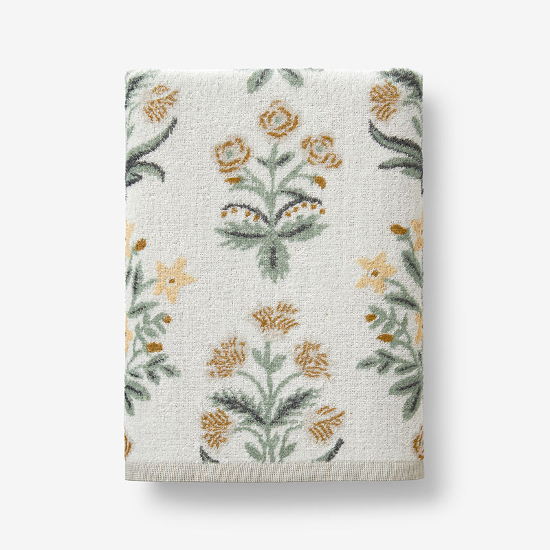 The Company Store Jacquard Bath Towel In Beige/yellow