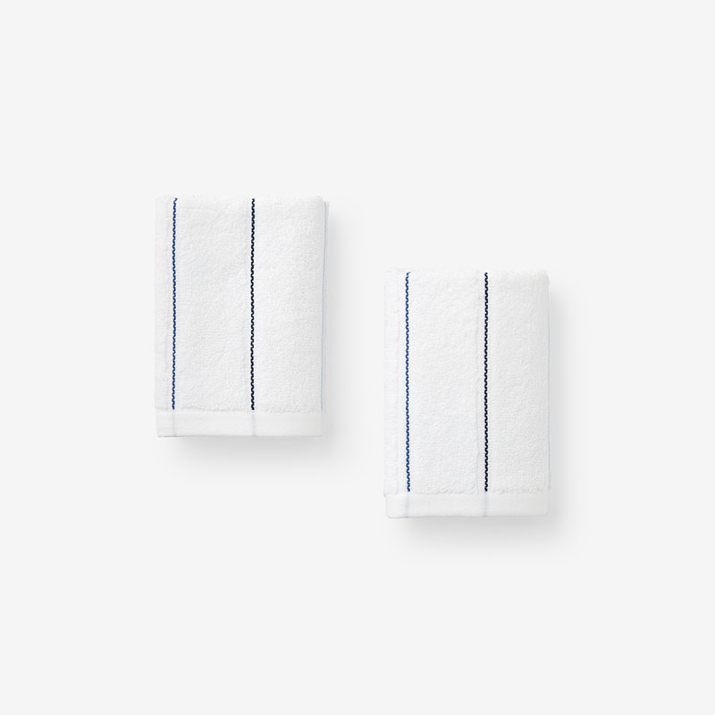 The Company Store Dash & Stripe Washcloths, Set Of 2