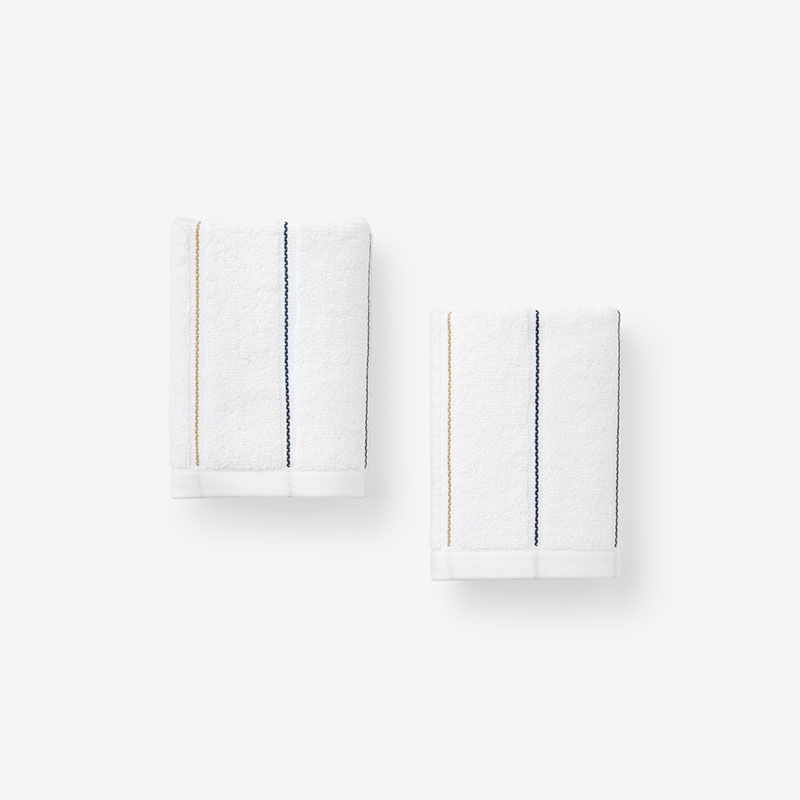 The Company Store Dash & Stripe Washcloths, Set Of 2
