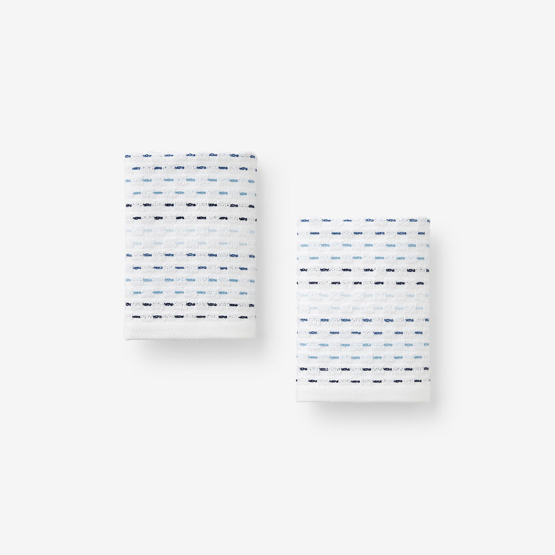 The Company Store Dash & Stripe Washcloths, Set Of 2