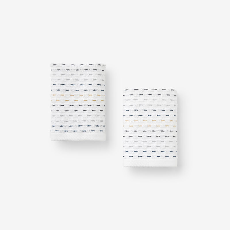 The Company Store Dash & Stripe Washcloths, Set Of 2