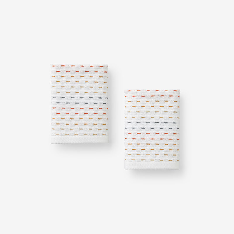 The Company Store Dash & Stripe Washcloths, Set Of 2
