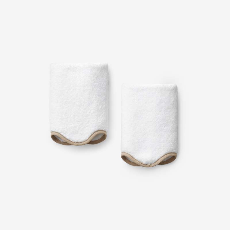 The Company Store Scalloped Edge Washcloth In White