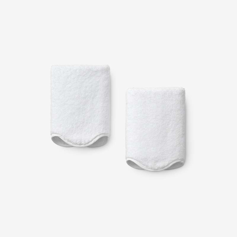 The Company Store Scalloped Edge Washcloth In White