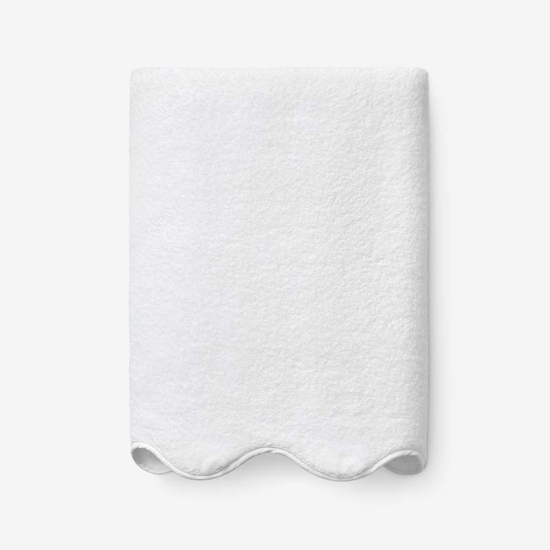 The Company Store Scalloped Edge Bath Towel In White